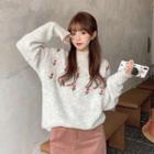 Flower Sweater Gray - One Size