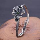 Lotus Leaf Alloy Open Bangle Sl0664 - Silver - One Size