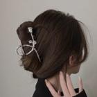Rose Alloy Hair Clamp A3695 - Silver - One Size