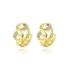 Simple And Fashion Plated Gold 8-shaped Cubic Zircon Stud Earrings Golden - One Size