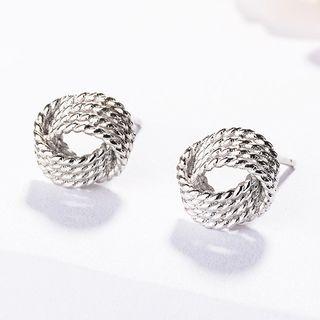 925 Sterling Silver Twisted Earring As Shown In Figure - One Size