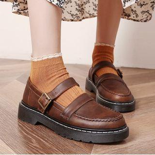 Plain Strappy Loafers