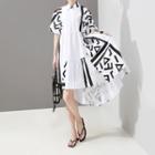 Print Asymmetrical Shirt Dress