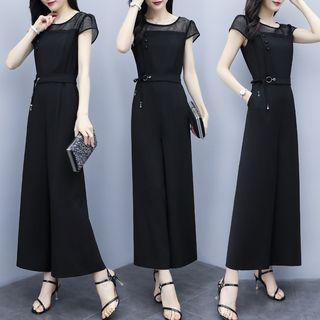 Cap-sleeve Wide-leg Jumpsuit