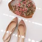 Pointy-toe Sling-back Flat Pumps