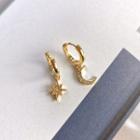 Non-matching Rhinestone Star & Crescent Drop Earring 1 Pair - Earring - One Size