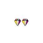 Cartoon Diamond Alloy Earring 1 Pair - E52200 - Purple & Yellow & White - One Size