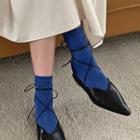 Tie-up Pointy Flat Mules