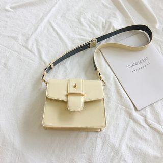 Faux Leather Crossbody Bag Yellow - One Size