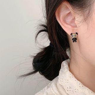 Alloy Panda Earring 1 Pair - As Shown In Figure - One Size