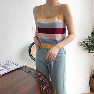 Striped Tank Top Beige & Airy Blue & Pink - One Size