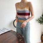 Striped Tank Top Beige & Airy Blue & Pink - One Size