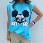 Mickey Mouse Print Layered Tank Top