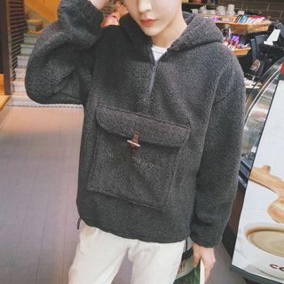 Faux-shearling Half-zip Hoodie