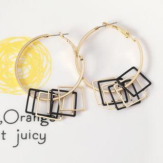 Square Hoop Statement Earring