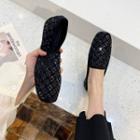 Embellished Faux Suede Flats