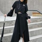 Cropped Shirt / Midi A-line Skirt
