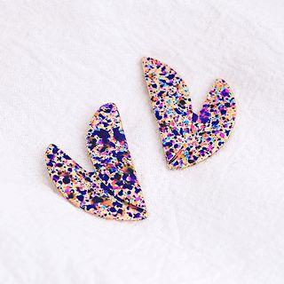 Metallic Color Earring As Shown In Figure - One Size