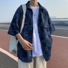 Pocket Detail Gingham Oversized Shirt