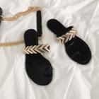 Toe-loop Metallic-band Flip-flops