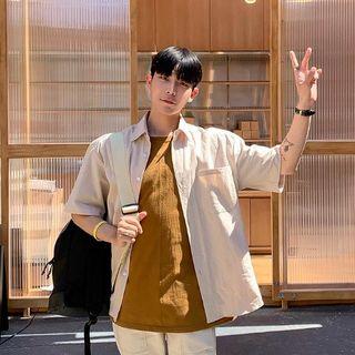 Short-sleeve Loose-fit Shirt In 8 Colors