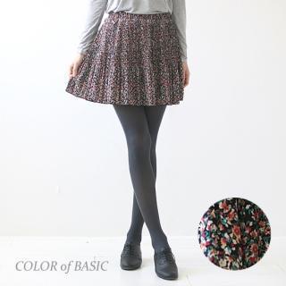 Floral Print Pleated Skirt