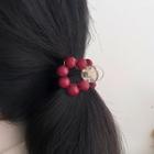 Bead Hair Clamp 0996a - Cherry Red - One Size