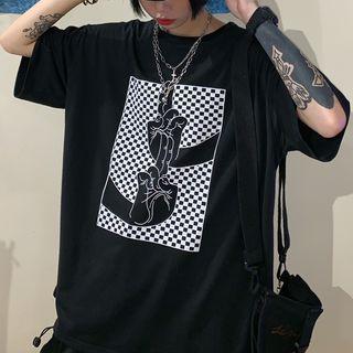 Check Printed Short-sleeve T-shirt