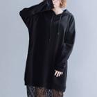 Lace Panel Midi Hoodie Dress Black - One Size