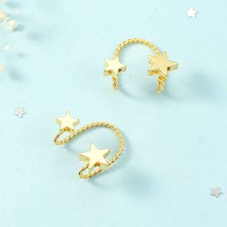 Alloy Star Cuff Earring 1 Pair - As Shown In Figure - One Size