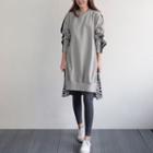 Long-sleeve Panel Chiffon Dress