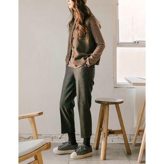 Frilled Tapered Winter Dress Pants