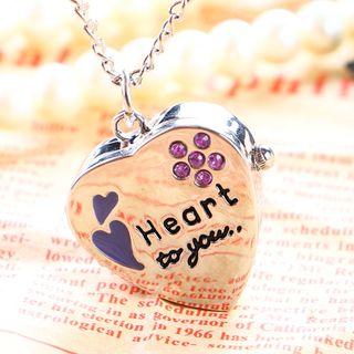Rhinestone Heart Pocket Watch