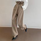 Paperbag-waist Wide Dress Pants