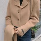 Wool Blend Cropped Jacket With Scarf