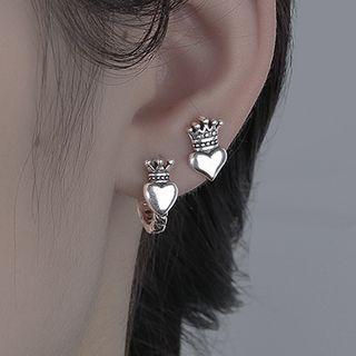 Crown & Heart Alloy Earring