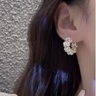 Floral Open Hoop Earring 1 Pair - Gold - One Size