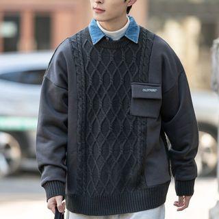 Lettering Pocket Detail Sweatshirt