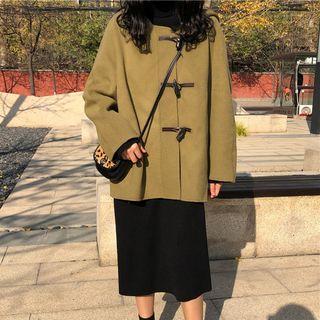 Toggle-button Woolen Coat As Shown In Figure - One Size