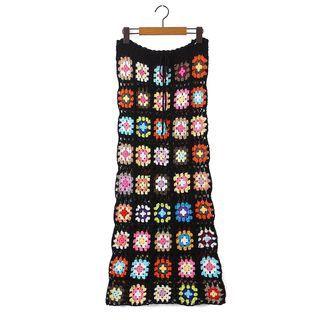 Pattern Knit Skirt Black - One Size