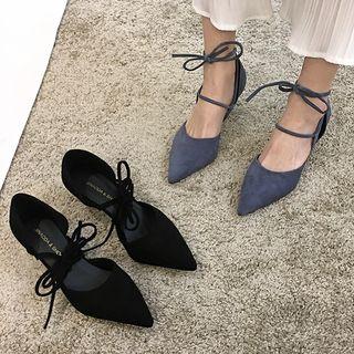High Heel Lace Up Pointy Sandals