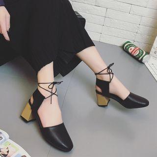 Lace-up Cut Out Pumps
