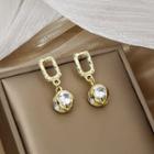 Rhinestone Alloy Dangle Earring E2086-2 - 1 Pair - Gold - One Size