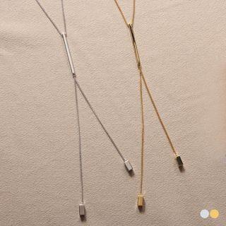 Cuboid Charm Necklace Gold - One Size