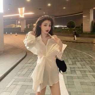 Plain Open Back Asymmetric Blouse