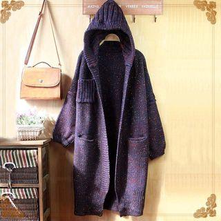 Open Front Hooded Long Cardigan