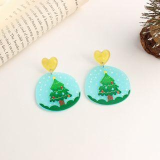Christmas Tree Acrylic Dangle Earring