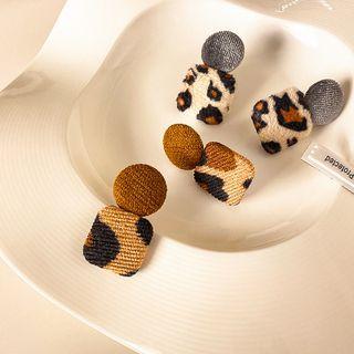 Leopard Print Square Stud Earring