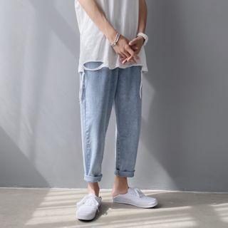 Distressed Denim Shorts / Cropped Harem Jeans