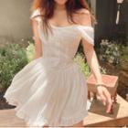 Plain Off Shoulder Mini Dress